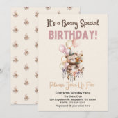 Het is een speciale verjaardagsuitnodiging van Bea Kaart (Voorkant / Achterkant)