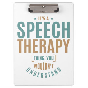Het is een Speech Therapy Ding. Cadeauideeën Klembord