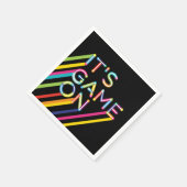 Het is een spelletje op kleurrijk Neon Laser Label Servet (Hoek)