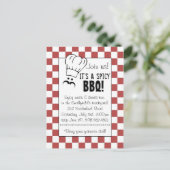 Het is een Spicy BBQ! Uitnodiging Briefkaart (Staand voorkant)