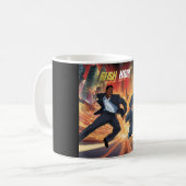 Het is een spits koffiemok (Voorkant links)