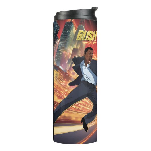 Het is een spits thermosbeker (Gedraaid links)