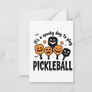 Het is een spookachtige dag om Pickleball Hallowee Notitiekaartje