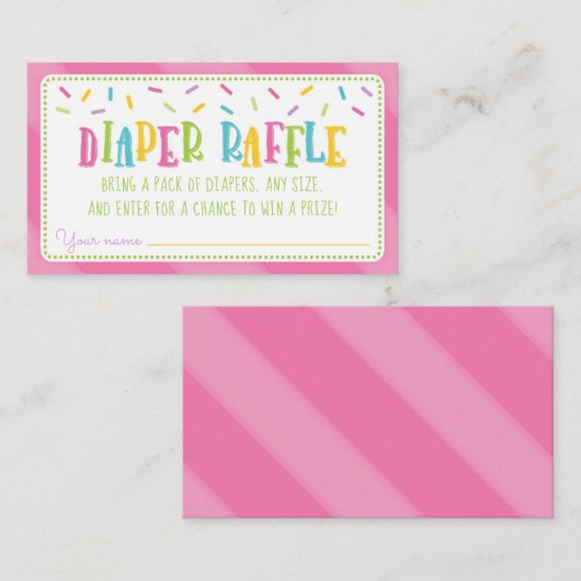 Het is een Sprinkle Baby shower Diaper Raffle Pink Informatiekaartje (Voorkant / Achterkant)