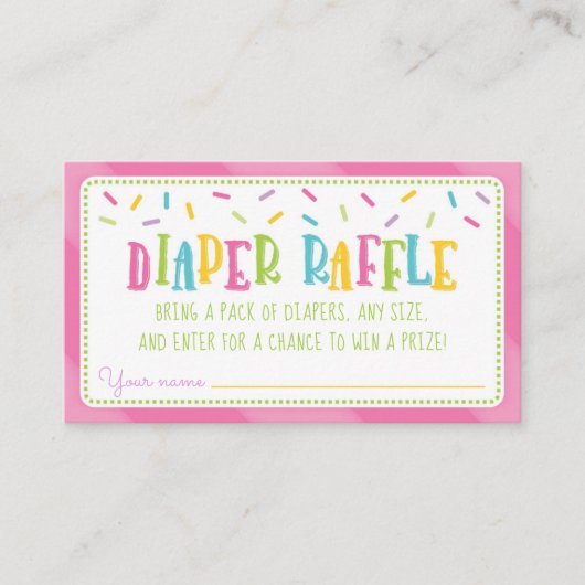 Het is een Sprinkle Baby shower Diaper Raffle Pink Informatiekaartje (Voorkant)