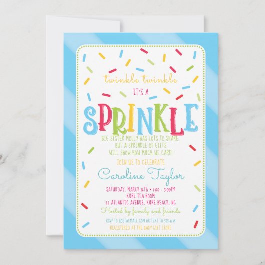 Het is een Sprinkle Baby shower Invitation kaart b (Voorkant)