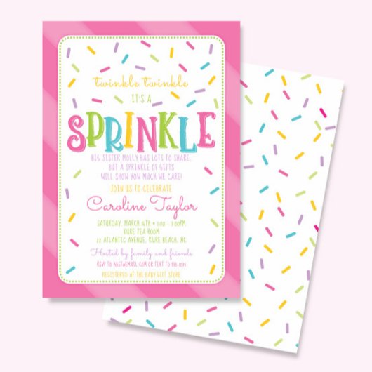 Het is een Sprinkle Baby shower uitnodigingskaart Kaart