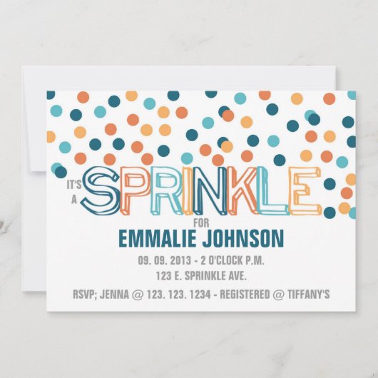 HET IS EEN SPRINKLE INVITATIE KAART (Voorkant)