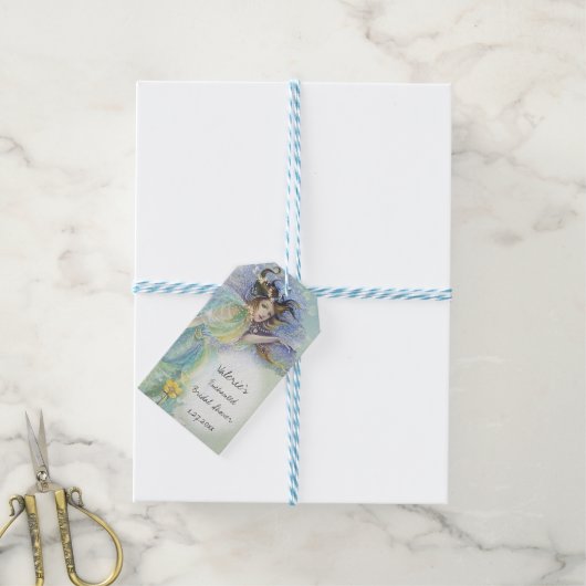 Het is een sprookjesachtige bruidsdouche cadeaulabel (Met Touw)