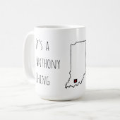 Het is een St. Anthony ding Koffiemok (Voorkant links)