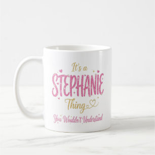 Het is een Stephanie-ding Roze Goud Vrouwen Cadeau Koffiemok