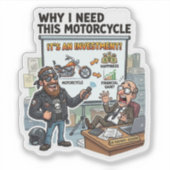Het is een sticker van An Investment Biker (Voorkant)