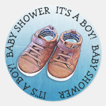 Het is een Sticker van een Baby shower.