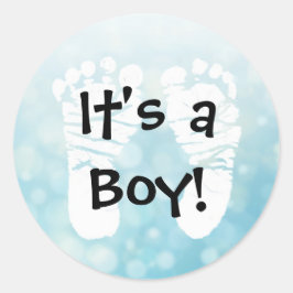 Het is een Sticker van een Baby shower.