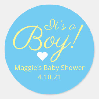 Het is een Sticker van een Baby shower.