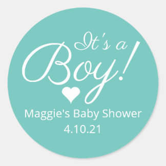 Het is een Sticker van een Baby shower.