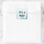 Het is een Sticker van een Baby shower. (Tas)