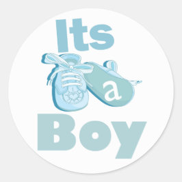 Het is een Sticker van het Baby shower van een jon