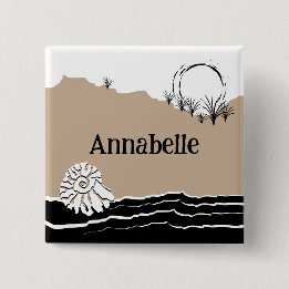 Het is een strand verjaardagsfeest naam vierkante button 5,1 cm
