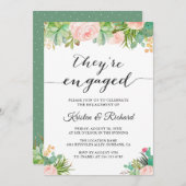 Het is een Succulent Cactus Floral Verloving Aankondiging (Voorkant / Achterkant)