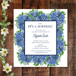 Het is een Surprise 40th Birthday Party Blue Hydra Kaart<br><div class="desc">Het is een Surprise 40th Birthday Party Blue Hydrangea Invitation is een prachtige waterverf met blauwe hortensia's en groen. U kunt het ontwerp personaliseren door "Deze sjabloon personaliseren" te selecteren of als u dit ontwerp nog verder wilt aanpassen, selecteert u "Bewerken met behulp van de ontwerptool". Neem contact met me...</div>