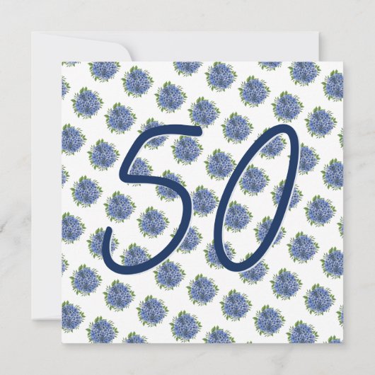 Het is een Surprise 50th Birthday Party Blue Hydra Kaart (Achterkant)