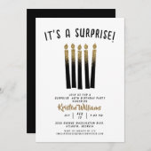 Het is een Surprise Verjaardag Zwart Goud Glitter Kaart (Voorkant / Achterkant)