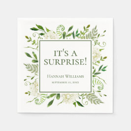 Het is een Surprise White Hydrangeas Baby shower Servet