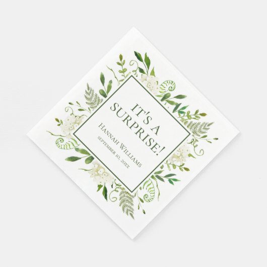 Het is een Surprise White Hydrangeas Baby shower Servet (Hoek)