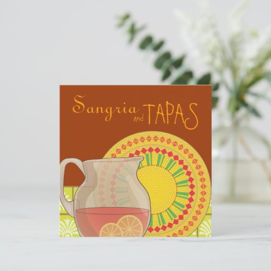 Het is een Tapas Party. Happy Fiesta-uitnodiging Kaart (Staand voorkant)