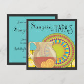 Het is een Tapas Party. Happy Fiesta-uitnodiging Kaart (Voorkant / Achterkant)