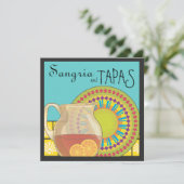 Het is een Tapas Party. Happy Fiesta-uitnodiging Kaart (Staand voorkant)