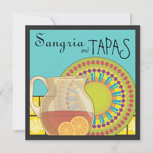 Het is een Tapas Party. Happy Fiesta-uitnodiging Kaart (Voorkant)