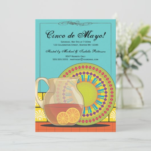 Het is een Tapas Party. Happy Fiesta-uitnodiging Kaart (Staand voorkant)