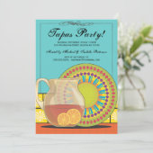 Het is een Tapas Party. Happy Fiesta-uitnodiging Kaart (Staand voorkant)