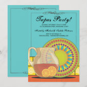 Het is een Tapas Party. Happy Fiesta-uitnodiging Kaart (Voorkant / Achterkant)