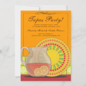 Het is een Tapas Party. Happy Fiesta-uitnodiging Kaart (Voorkant)