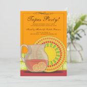 Het is een Tapas Party. Happy Fiesta-uitnodiging Kaart (Staand voorkant)