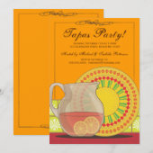 Het is een Tapas Party. Happy Fiesta-uitnodiging Kaart (Voorkant / Achterkant)