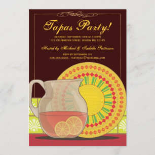 Het is een Tapas Party. Happy Hour Uitnodiging