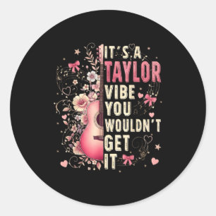 Het is een Taylor Vibe Hart Bloem Meisje Kinderen Ronde Sticker
