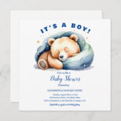 Het is een Teddy Bear Baby shower aankondiging (Voorkant / Achterkant)