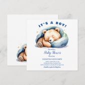 Het is een Teddy Bear Baby shower aankondiging (Voorkant / Achterkant)