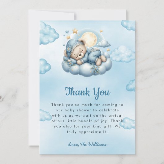 Het is een Teddy Bear Baby shower bedankje Bedankkaart (Voorkant)