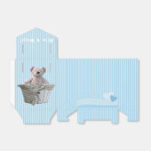 Het is een Teddy Bear Blue Stripes Baby shower Bedankdoosjes (Uitgevouwen)