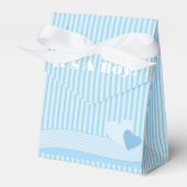 Het is een Teddy Bear Blue Stripes Baby shower Bedankdoosjes (Voorkant Zijde)