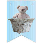 Het is een Teddy Bear Blue Stripes Baby shower Vlaggetjes (Eerste vlag)