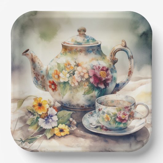 Het is een theefeest papieren bordje (Voorkant)