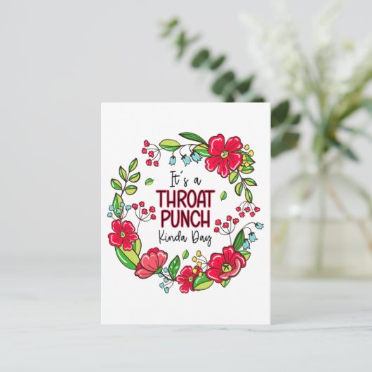 Het is een Throat Punch Kinda Dag Briefkaart (Staand voorkant)