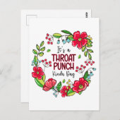 Het is een Throat Punch Kinda Dag Briefkaart (Voorkant / Achterkant)
